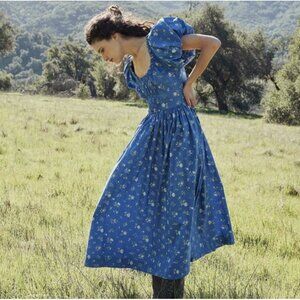 Doen Deia blue bouton de rose dress